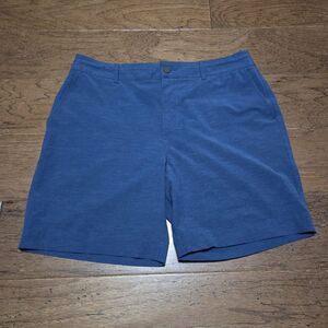 Faherty All Day Shorts Mens 33 34 Blue 7" Inseam Performance Stretch Drawstring